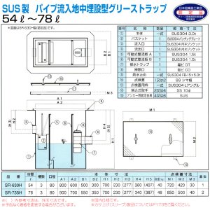 画像2: PP式SUS製パイプ流入地中埋設型グリーストラップ（SR-H型）日本阻集器工業会認定品 プレパイ工業